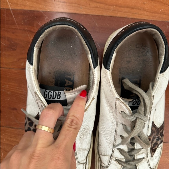 Golden Goose Hi Star Leather Platform Sneakers with Leopard - Picture 7 of 9